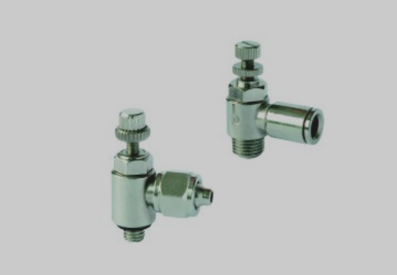 QLAW系列全黄铜镀镍插入接头式单向节流阀